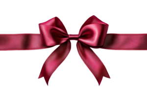 Elegant red ribbon bow with satin finish design png
