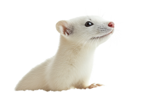 Weasel exploring on white background png