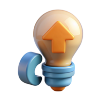 beautiful modern Idea Development Icon Cutout with Upward Arrow and Transparent Background png