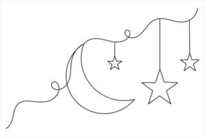 Moon icon one line design vector