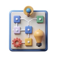 beautiful traditional Idea Generation Strategy Cutout with Flowchart and Icons exclusive png