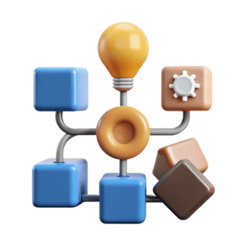 dramatic abstract Idea Generation Process Isolated with Flowchart and Icons high quality png