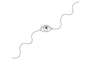 Human eye one one line design vector