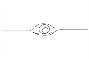 Human eye single line art drawing vector