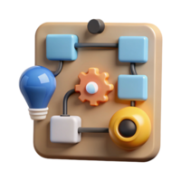 stunning abstract Idea Generation Strategy Cutout with Flowchart and Icons detailed png