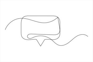 Speech bubble shape one line icon vector