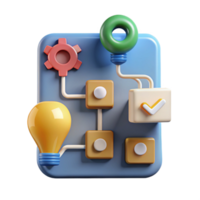stunning modern Idea Generation Strategy Cutout with Flowchart and Icons png