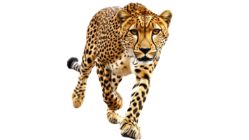 Cheetah running swiftly in open space png