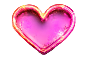 Bright pink heart design with glowing edges png