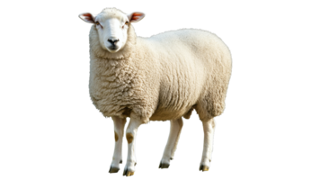 Fluffy sheep standing on a white background png