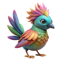 extraordinary creative Imagination Bird Transparent Background with Colorful Feathers authentic png