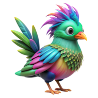 magnificent rustic Imagination Bird Transparent Background with Colorful Feathers original png