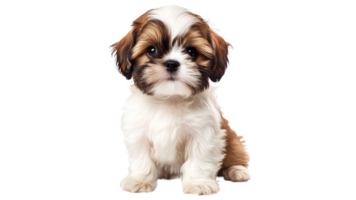 Adorable puppy sitting on a white background png