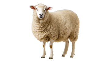 Soft and fluffy sheep standing on white background png