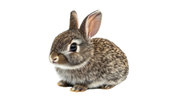 Cute small rabbit with soft fur in studio setting png