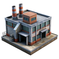 serene modern Industrial Building Complex Side Angle Isolated high resolution png