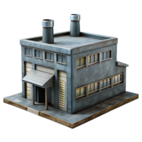 beautiful classic Industrial Building Design Grey Tones Transparent Background detailed png