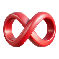impressive classic Infinite Loop Ribbon Symbol Red Color Transparent Background detailed png