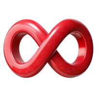 extraordinary traditional Infinite Loop Ribbon Symbol Red Color Transparent Background professional png