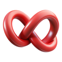 dramatic modern Infinite Loop Ribbon Symbol Red Color Transparent Background professional png