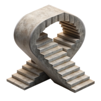 stunning creative Infinite Staircase Ascending Time Loop Isolated authentic png