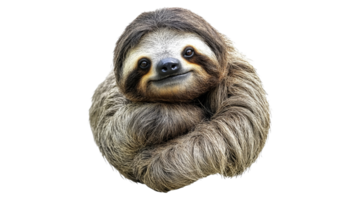 Happy sloth resting comfortably in a cozy pose png