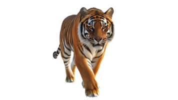 Tiger walking in an open space with focus png