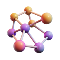 vibrant abstract Interconnected Nodes Illustration with Gradient Isolated genuine png