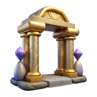 stunning rustic Interdimensional Gateway Golden Frame Isolated detailed png