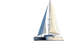 Catamaran sailing under clear skies in calm waters png