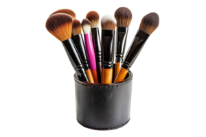 Brushes in black holder on table png