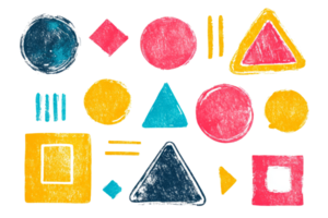 Colorful abstract shapes and patterns for design png