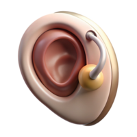 beautiful classic Invisible Hearing Aid Device Close Up Cutout high resolution png
