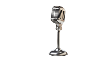 Classic retro microphone on a stand adds charm png