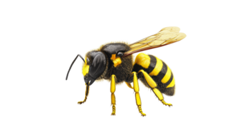 Closeup of a bee resting on a flower petal png