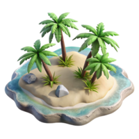 impressive rustic Island Aerial View with Tropical Vegetation Transparent Background professional png
