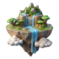 magnificent traditional Island in the Sky with Waterfall Cutout professional png