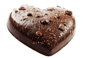 Heart shaped chocolate dessert with toppings png
