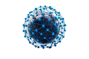 Abstract representation of a connected globe model png