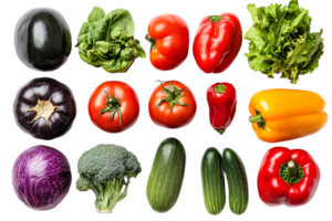 Fresh assortment of colorful vegetables on display png