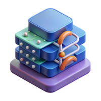wonderful classic Isometric Dna Data Storage System with Binary Code Cutout professional png
