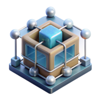 beautiful artistic Isometric Quantum Computing Network Illustration Transparent Background original png