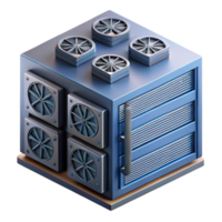 stunning creative Isometric Server Rack with Cooling Fans Isolated Element high quality png
