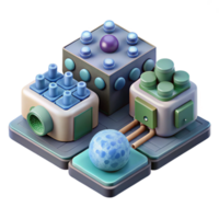 serene rustic Isometric View Bio Integrated System Isolated exclusive png