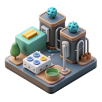 serene creative Isometric View Bio Integrated System Isolated authentic png