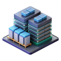 elegant minimalist Isometric Virtual Data Center with Servers and Racks Isolated exclusive png