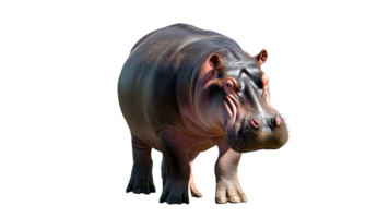 Hippopotamus walking on white background png