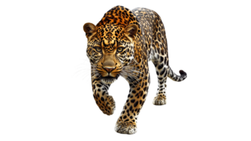 Leopard hunts in the jungle png