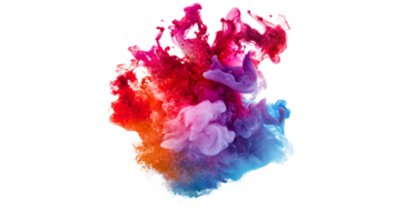 Vivid ink patterns explode in water png