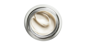Cream inside elegant container with smooth texture png